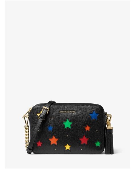 michael michael kors ginny medium star-cutout pebbled leather crossbody bag|MICHAEL Michael Kors Ginny Pebble Leather .